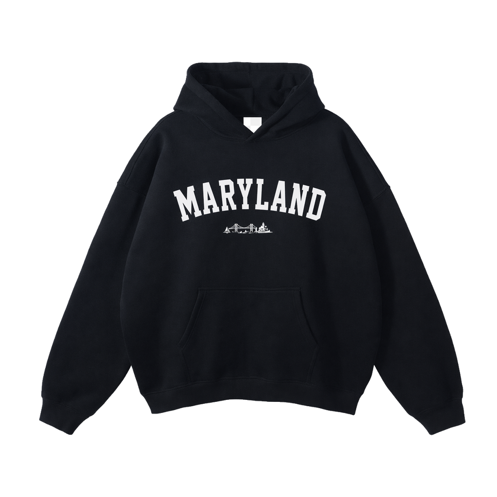 Collection 9 Maryland Oversize Fleeced Hoodie - Black front