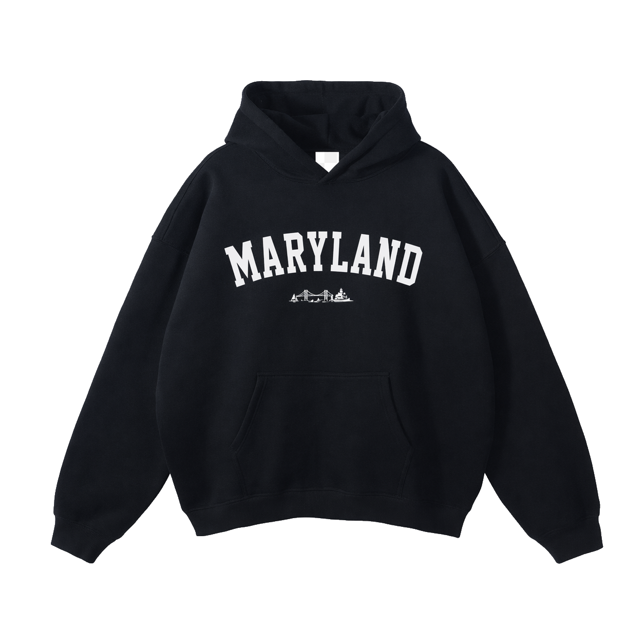 Collection 9 Maryland Oversize Fleeced Hoodie - Black front