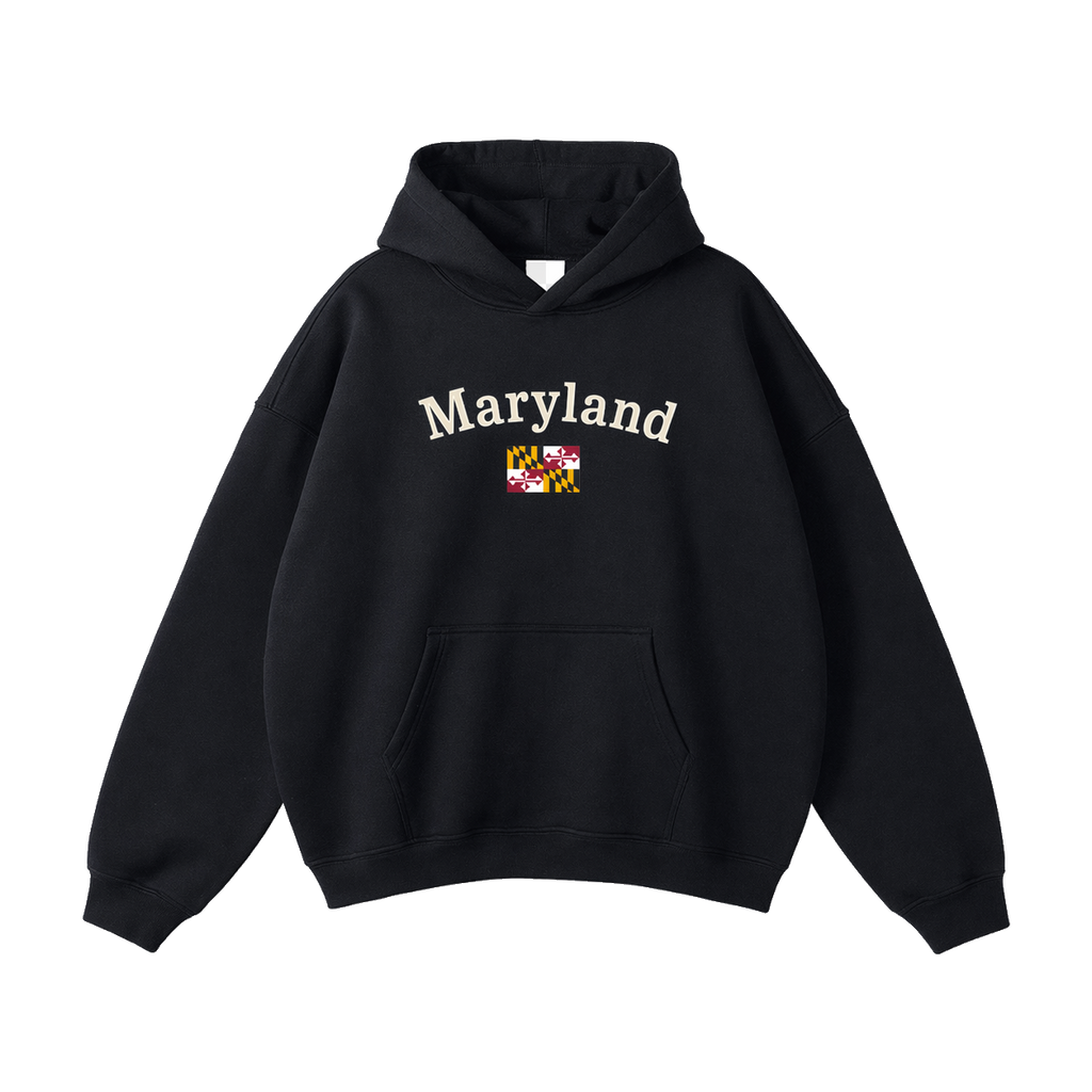 Collection 6 Maryland Oversize Fleeced Hoodie - Black front