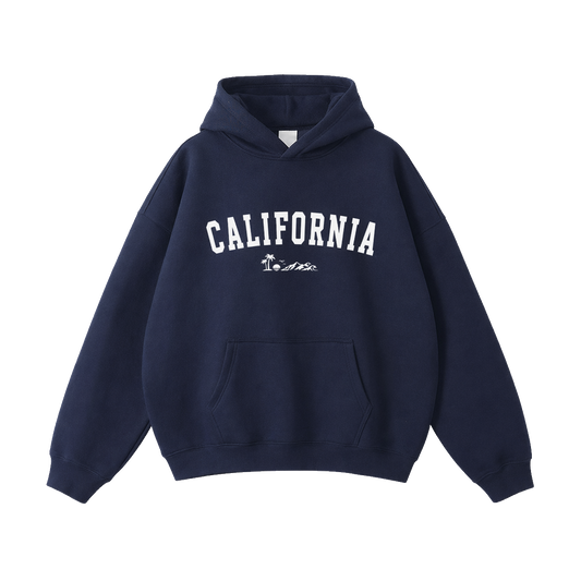 Collection 9 California Oversize Fleeced Hoodie - Navy Blue front