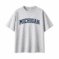Collection 1 Michigan Essential Cotton T-Shirt - White Gray front