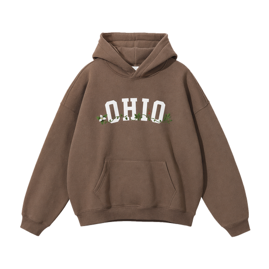 Collection 10 Ohio Oversize Fleeced Hoodie - Brown front