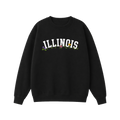 Collection 10 Illinois Essential Heavyweight Crewneck Sweatshirt - Black front