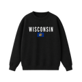 Collection 7 Wisconsin Essential Heavyweight Crewneck Sweatshirt - Black front