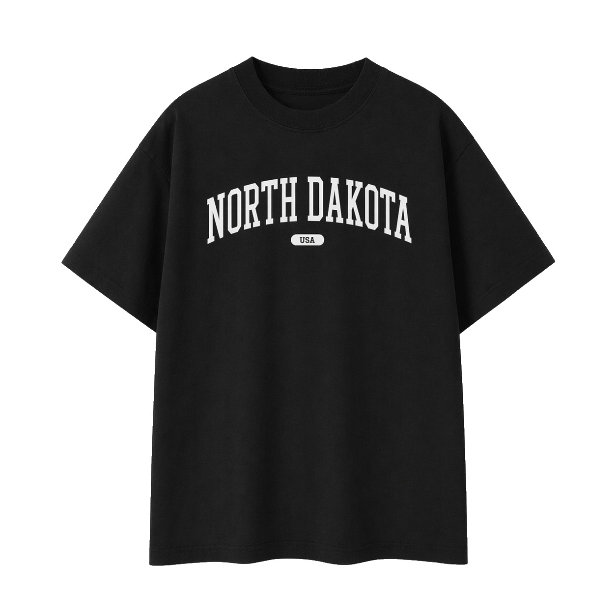 Collection 4 North Dakota Essential Cotton T-Shirt - Black front