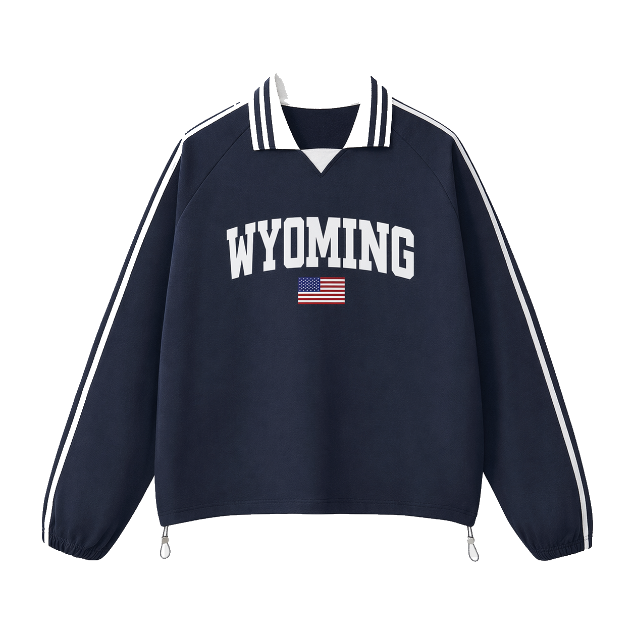 Collection 2 Wyoming Contrast Striped Lapel Collar Sweatshirt - Royal Blue front