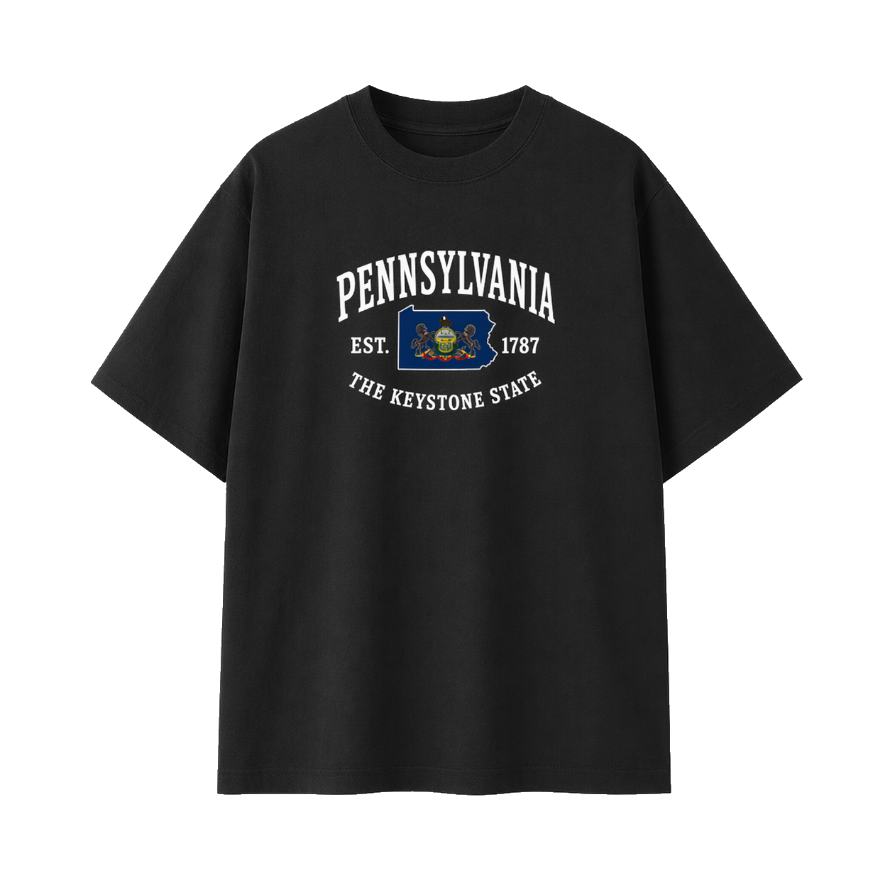 Collection 8 Pennsylvania Essential Cotton T-Shirt - Black front