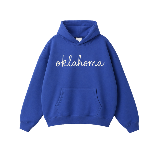 Collection 3 Oklahoma Oversize Fleeced Hoodie - Klein Blue front