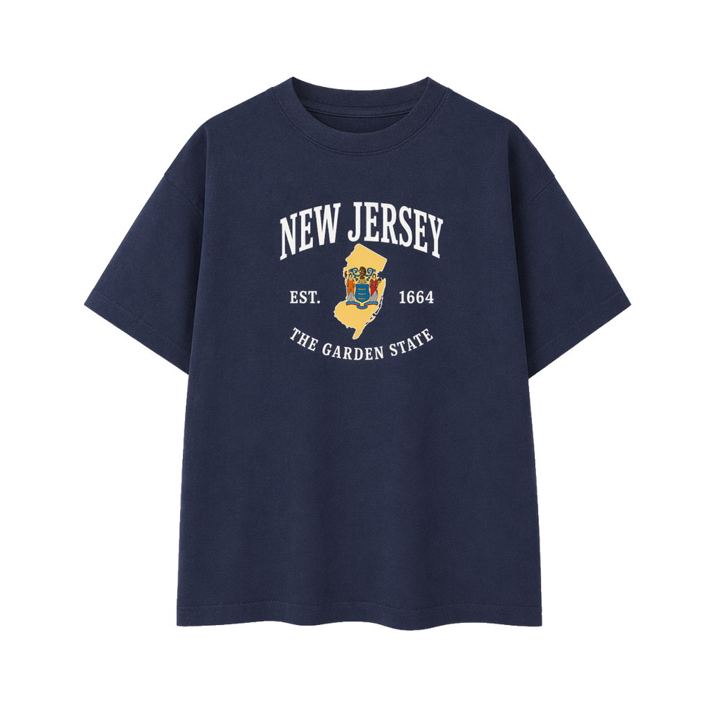 Collection 8 New Jersey Essential Cotton T-Shirt - Navy Blue front