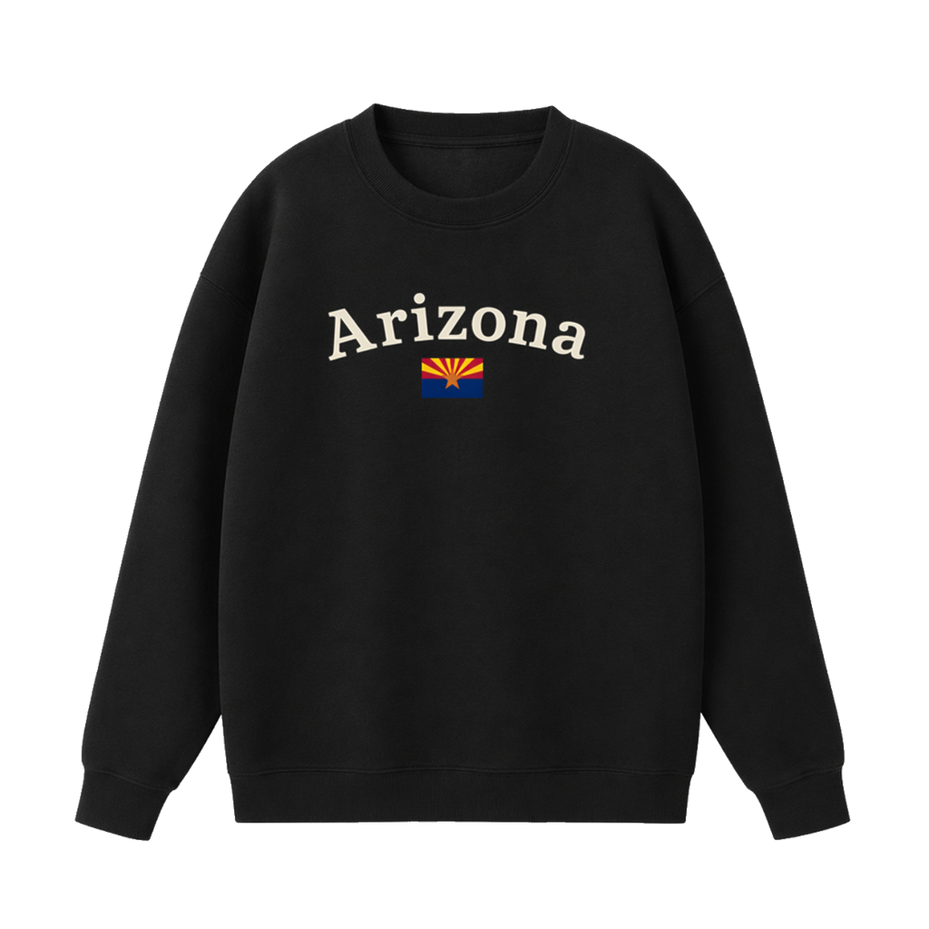 Collection 6 Arizona Essential Heavyweight Crewneck Sweatshirt - Black front