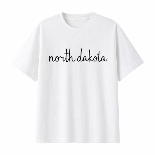 Collection 3 North Dakota Essential Cotton T-Shirt - White front