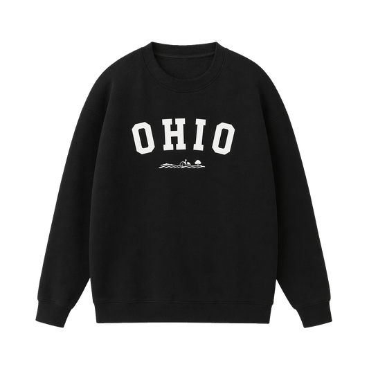 Collection 9 Ohio Essential Heavyweight Crewneck Sweatshirt - Black front