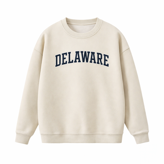Collection 1 Delaware Essential Heavyweight Crewneck Sweatshirt - Cream front
