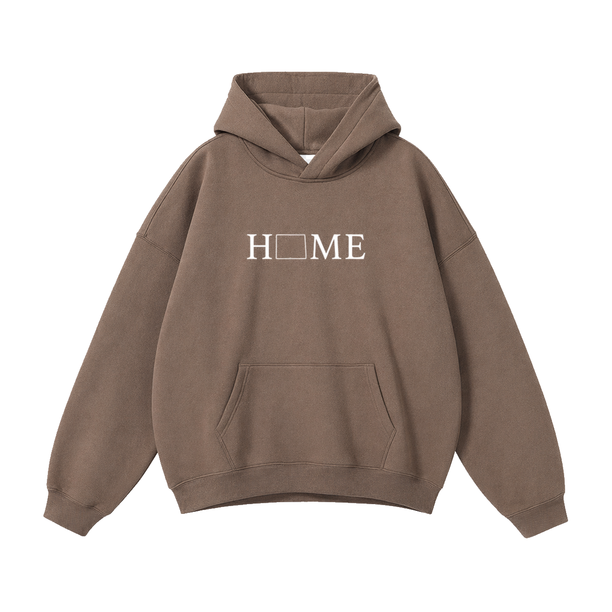 Collection 5 Wyoming Oversize Fleeced Hoodie - Brown front
