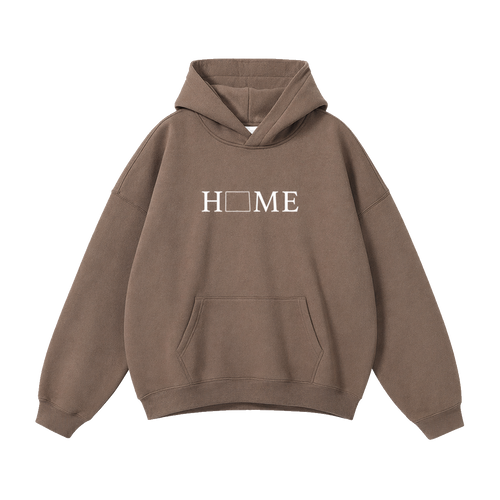 Collection 5 Wyoming Oversize Fleeced Hoodie - Brown front