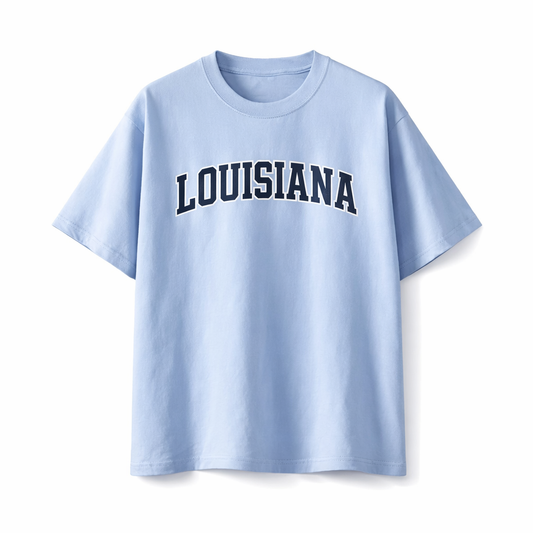 Collection 1 Louisiana Essential Cotton T-Shirt - Light Blue front