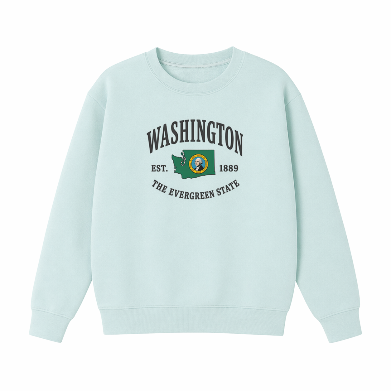 Collection 8 Washington Essential Heavyweight Crewneck Sweatshirt - Water Blue front