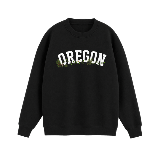 Collection 10 Oregon Essential Heavyweight Crewneck Sweatshirt - Black front