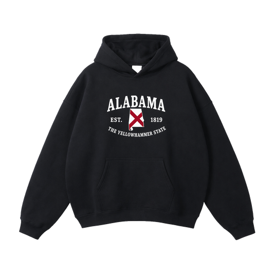 Collection 8 Alabama Oversize Fleeced Hoodie - Black front
