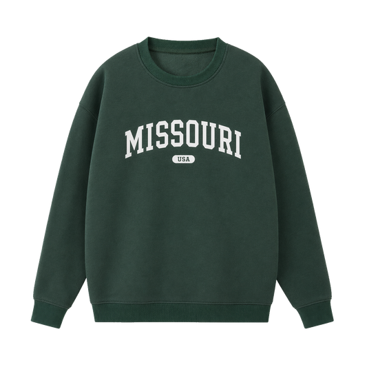 Collection 4 Missouri Essential Heavyweight Crewneck Sweatshirt - Dark Green front