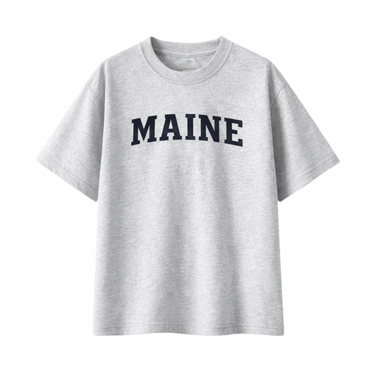 Collection 1 Maine Essential Cotton T-Shirt - White Gray front