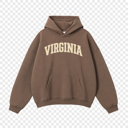 Collection 1 Virginia Oversize Fleeced Hoodie - Brown front