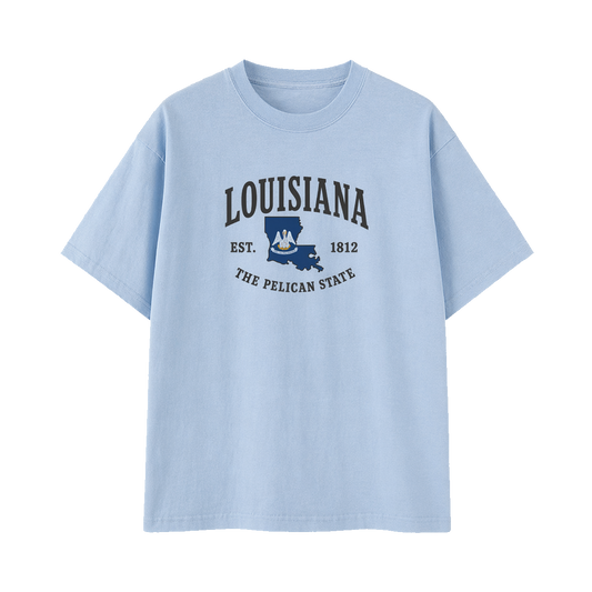 Collection 8 Louisiana Essential Cotton T-Shirt - Light Blue front
