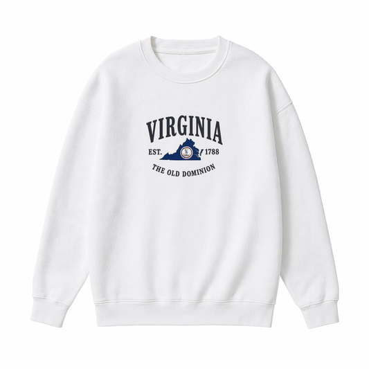 Collection 8 Virginia Essential Heavyweight Crewneck Sweatshirt - White front