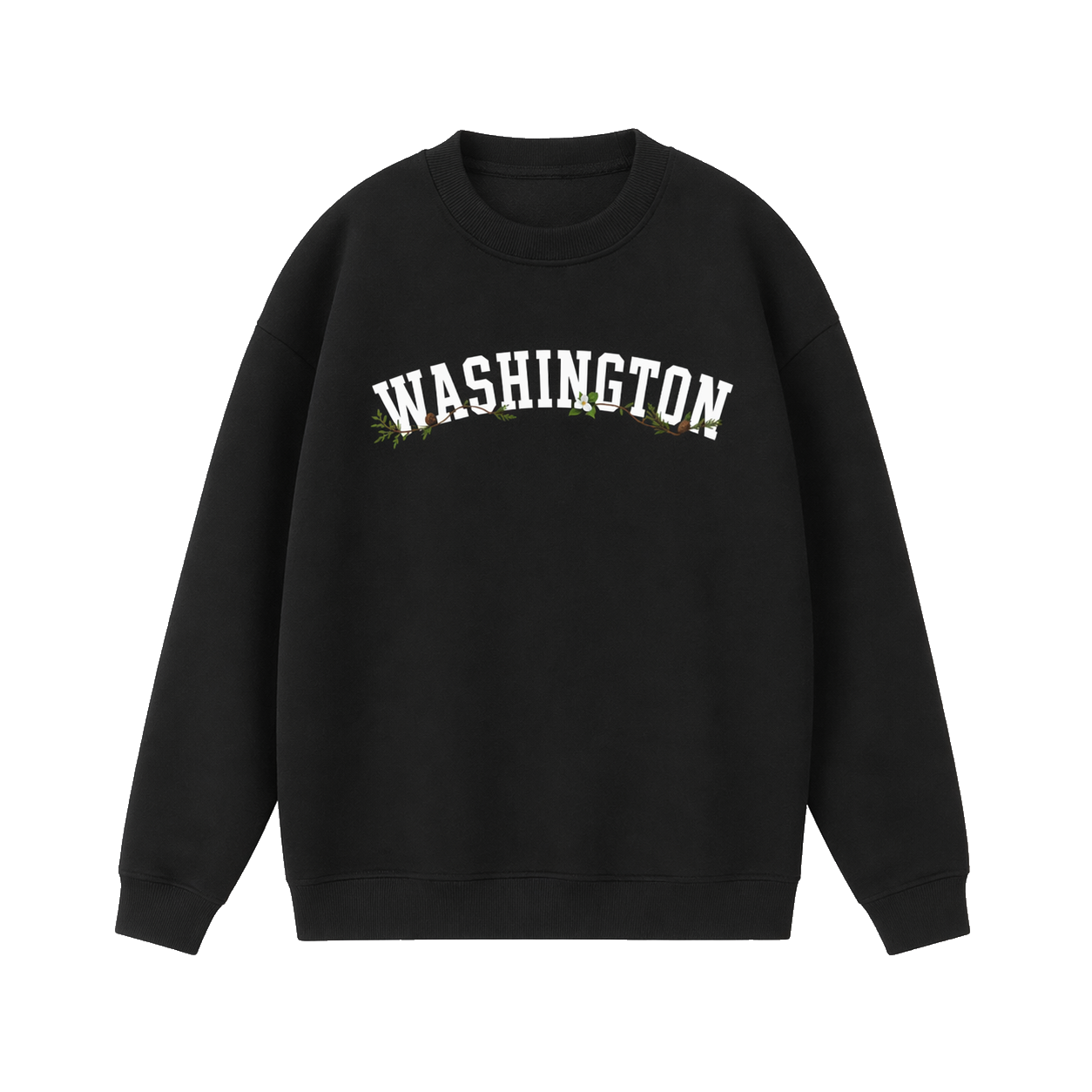 Collection 10 Washington Essential Heavyweight Crewneck Sweatshirt - Black front