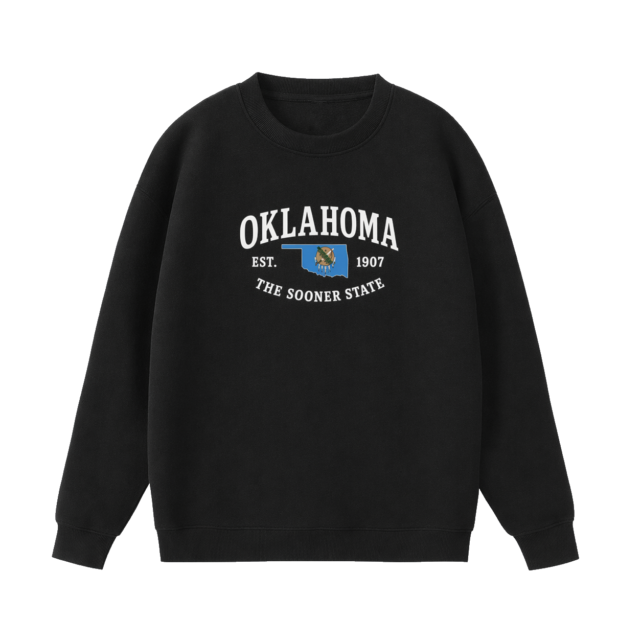 Collection 8 Oklahoma Essential Heavyweight Crewneck Sweatshirt - Black front