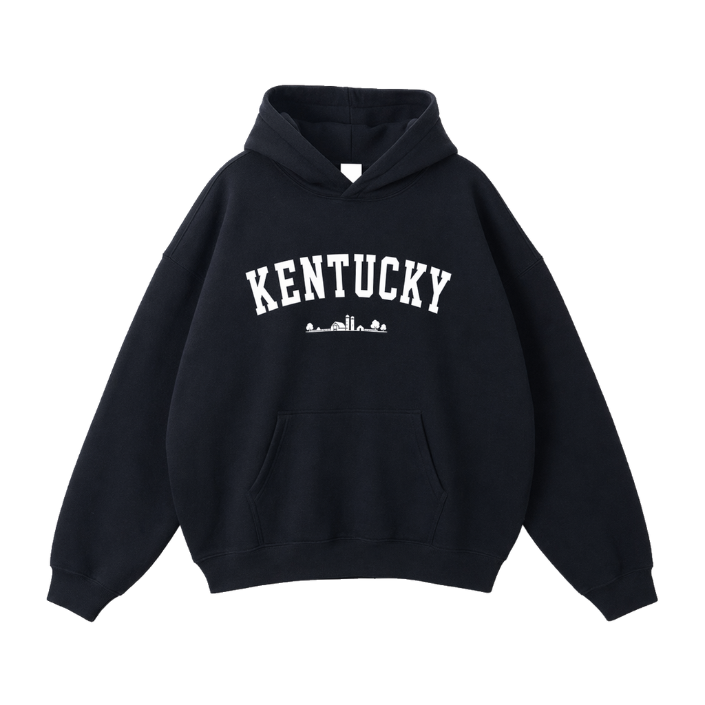 Collection 9 Kentucky Oversize Fleeced Hoodie - Black front