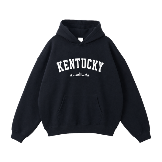 Collection 9 Kentucky Oversize Fleeced Hoodie - Black front