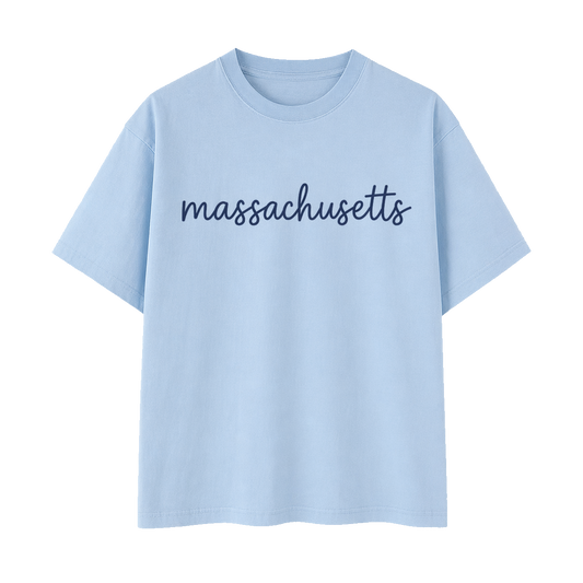 Collection 3 Massachusetts Essential Cotton T-Shirt - Light Blue front