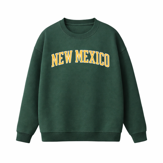 Collection 1 New Mexico Essential Heavyweight Crewneck Sweatshirt - Dark Green front