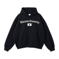 Collection 6 Massachusetts Oversize Fleeced Hoodie - Black front