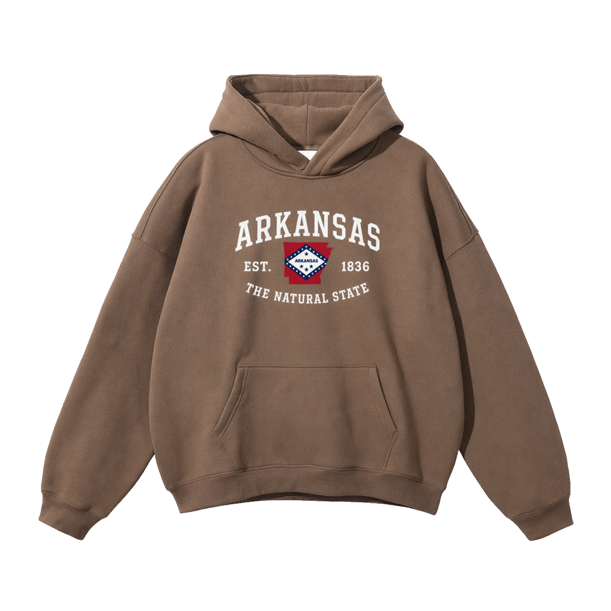 Collection 8 Arkansas Oversize Fleeced Hoodie - Brown front