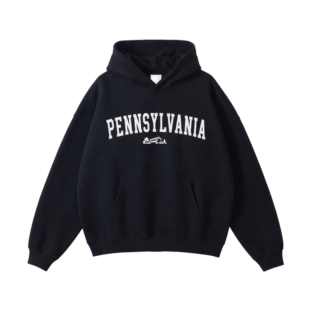 Collection 9 Pennsylvania Oversize Fleeced Hoodie - Black front