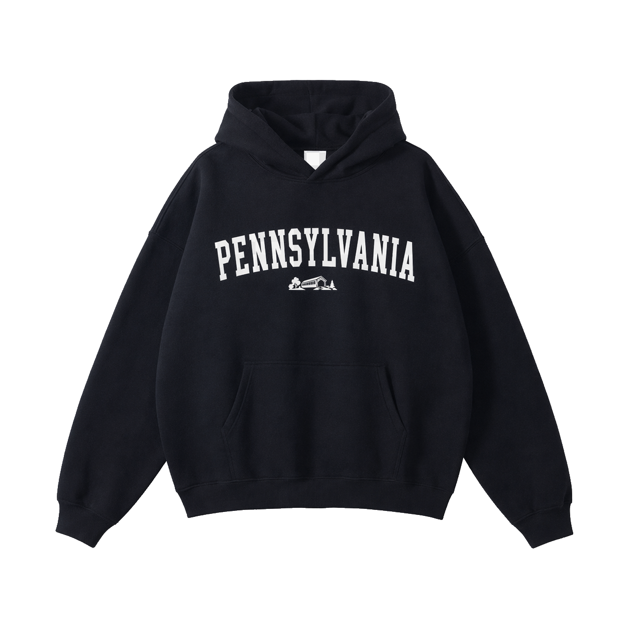Collection 9 Pennsylvania Oversize Fleeced Hoodie - Black front