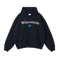 Collection 6 Wisconsin Oversize Fleeced Hoodie - Black front
