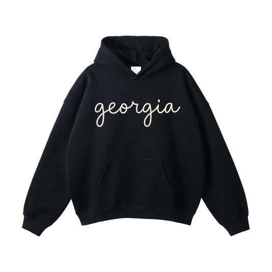 Collection 3 Georgia Oversize Fleeced Hoodie - Black front