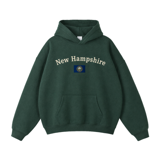 Collection 6 New Hampshire Oversize Fleeced Hoodie - Eden Green front