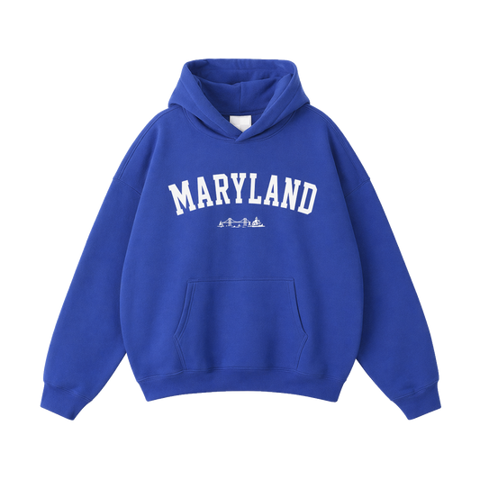 Collection 9 Maryland Oversize Fleeced Hoodie - Klein Blue front