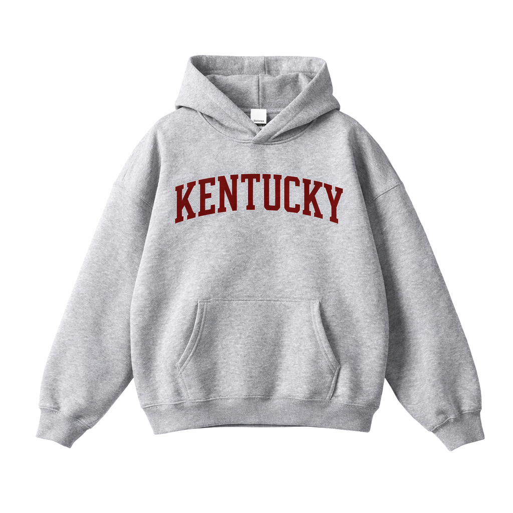 Collection 1 Kentucky Oversize Fleeced Hoodie - Flower Gray front
