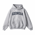 Collection 1 Georgia Oversize Fleeced Hoodie - Flower Gray front