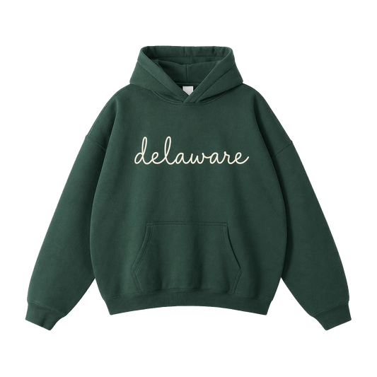 Collection 3 Delaware Oversize Fleeced Hoodie - Eden Green front