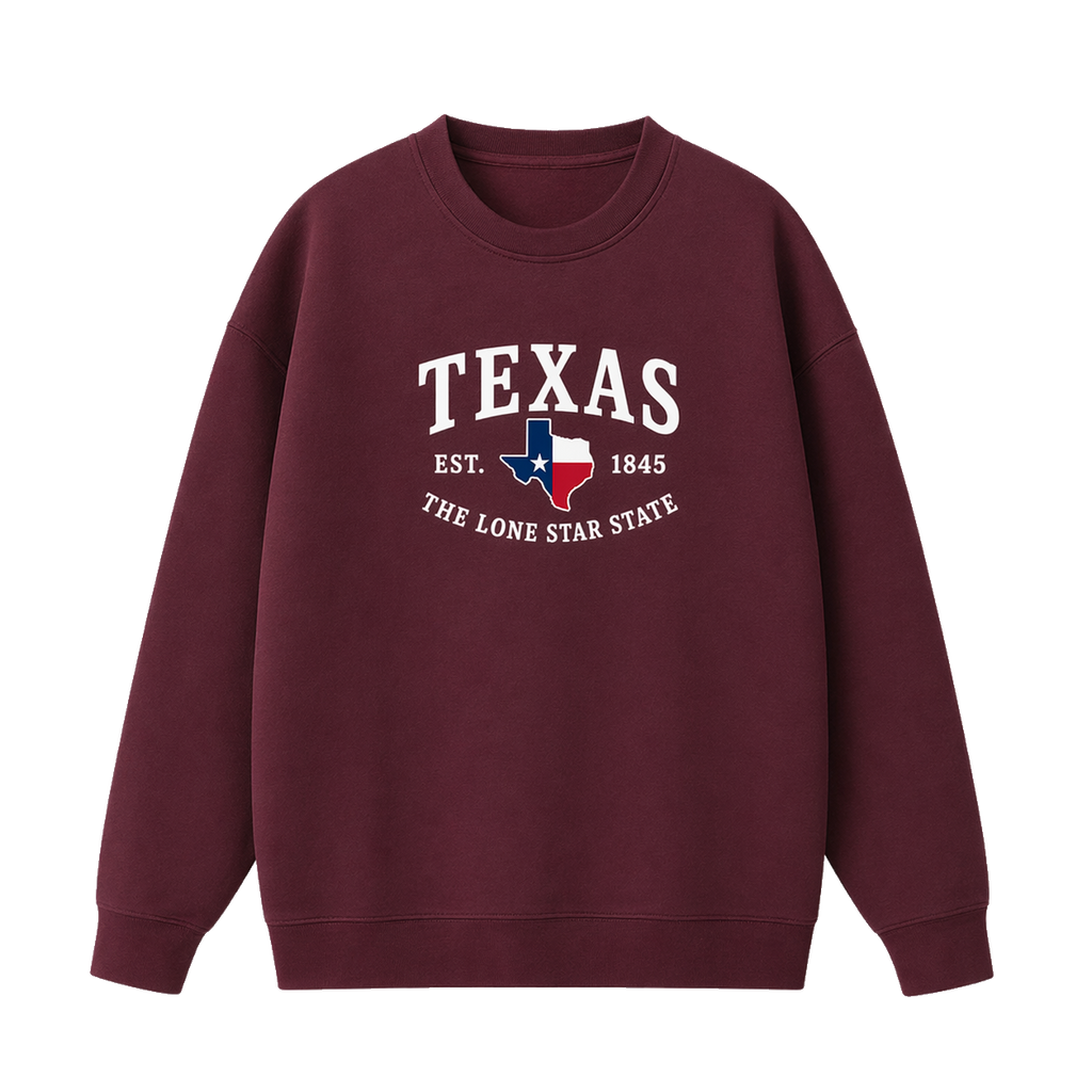 Collection 8 Texas Essential Heavyweight Crewneck Sweatshirt - Dull Red front