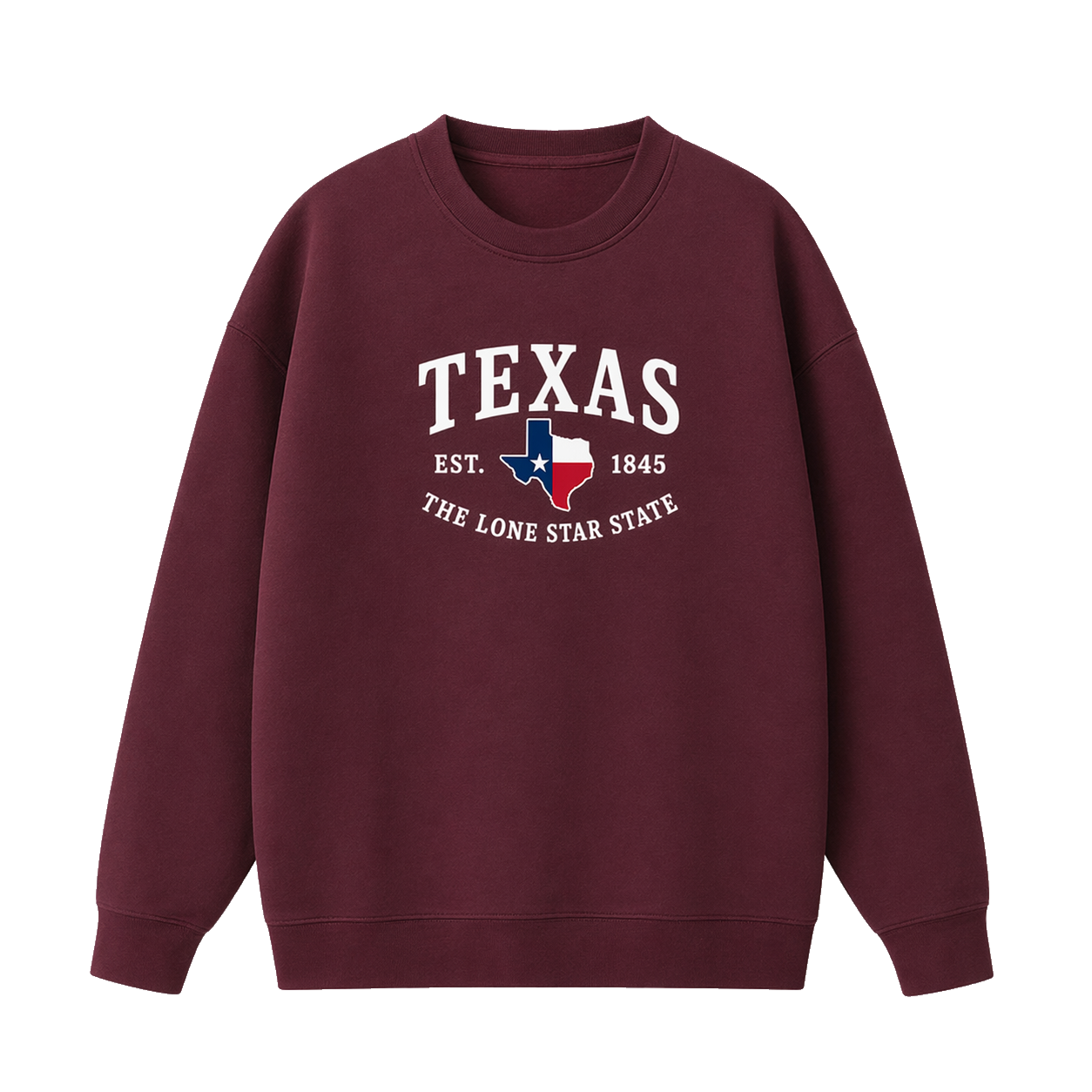 Collection 8 Texas Essential Heavyweight Crewneck Sweatshirt - Dull Red front