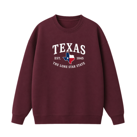 Collection 8 Texas Essential Heavyweight Crewneck Sweatshirt - Dull Red front