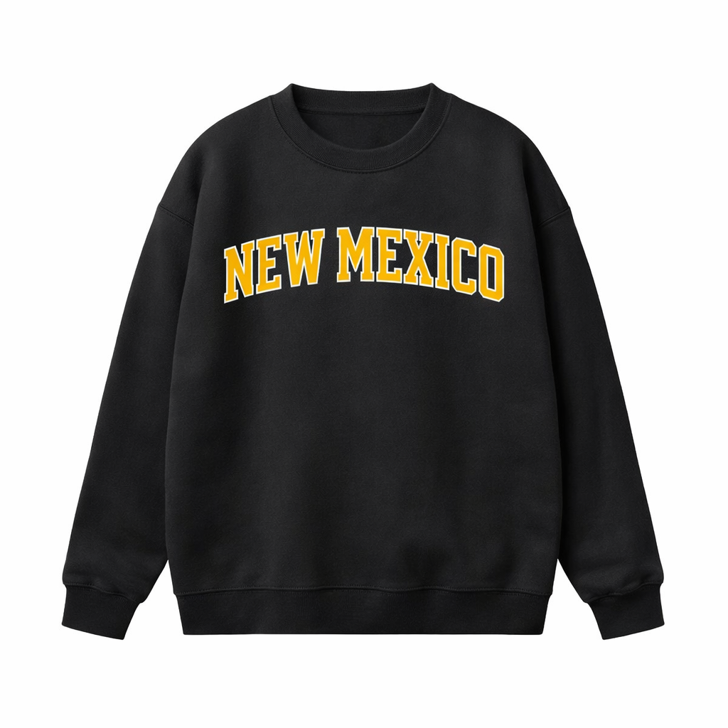 Collection 1 New Mexico Essential Heavyweight Crewneck Sweatshirt - Black front