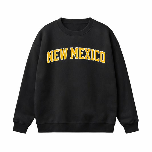 Collection 1 New Mexico Essential Heavyweight Crewneck Sweatshirt - Black front